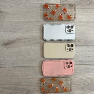 Stylish Phone Case Set - Silver, Cream, Pink